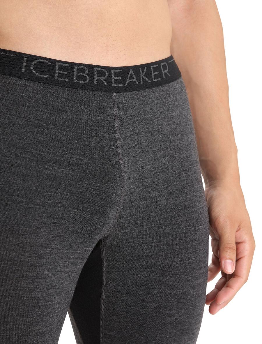 Men's Icebreaker BodyfitZone™ Merino 260 Zone Thermal Leggings Jet Heather / Black | CA 1809SGLO